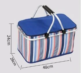 Portable Cooler Bag Large Capacity Folding Picnic Basket Portable