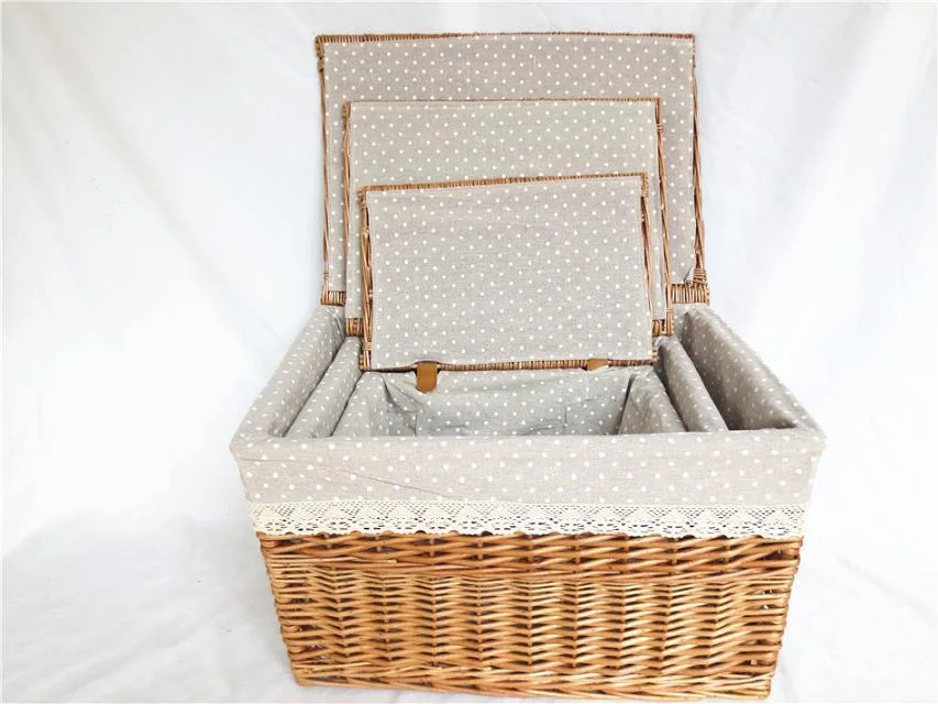 Full Handmade Special Natural Wicker Storage Basket with Liner