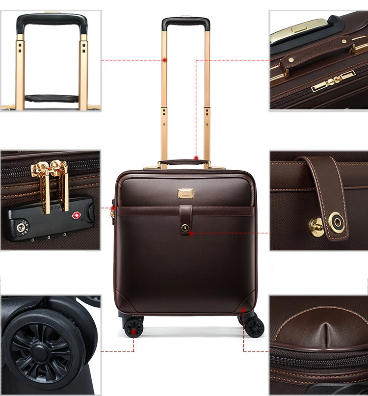 Quality 16"18"20"22"24"28" Inch PU PVC Men Male Business Travel Wheels Trolley Luggage Boarding Suitcase Bag Case (CY3578)