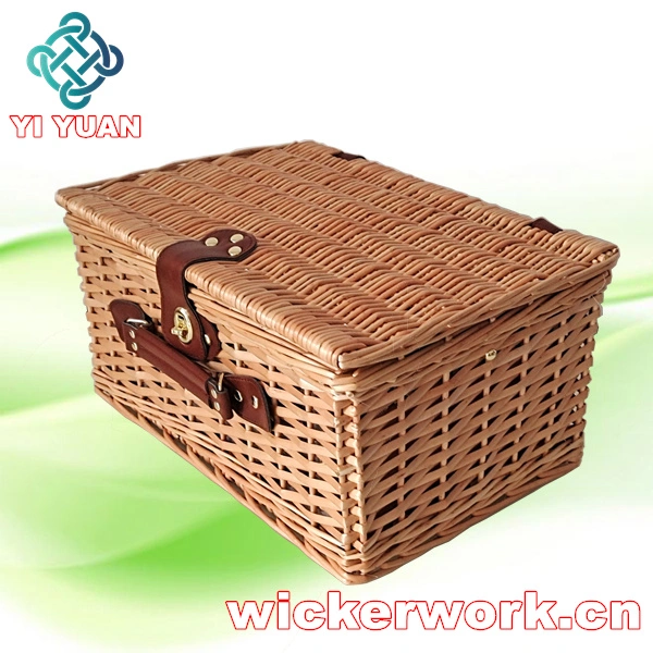 Wicker Willow Picnic Basket, Willow Basketry for Camping for Picnic