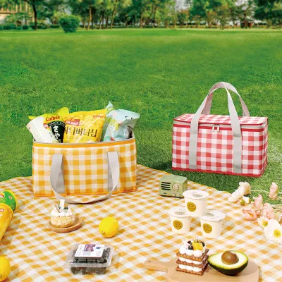 Bolsa de refrigerador de almuerzo de gran tamaño para picnic de lona ecológica a prueba de fugas con aislamiento térmico grande personalizado