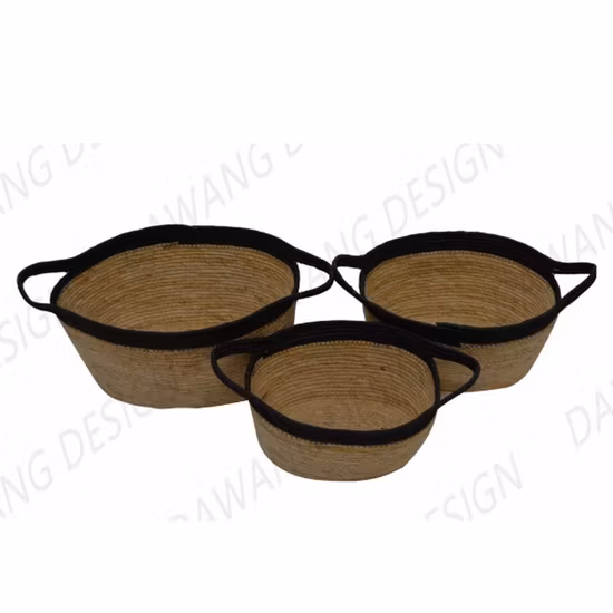 Cesta de almacenamiento decorativa para plantas de mimbre de algas marinas modernas y populares